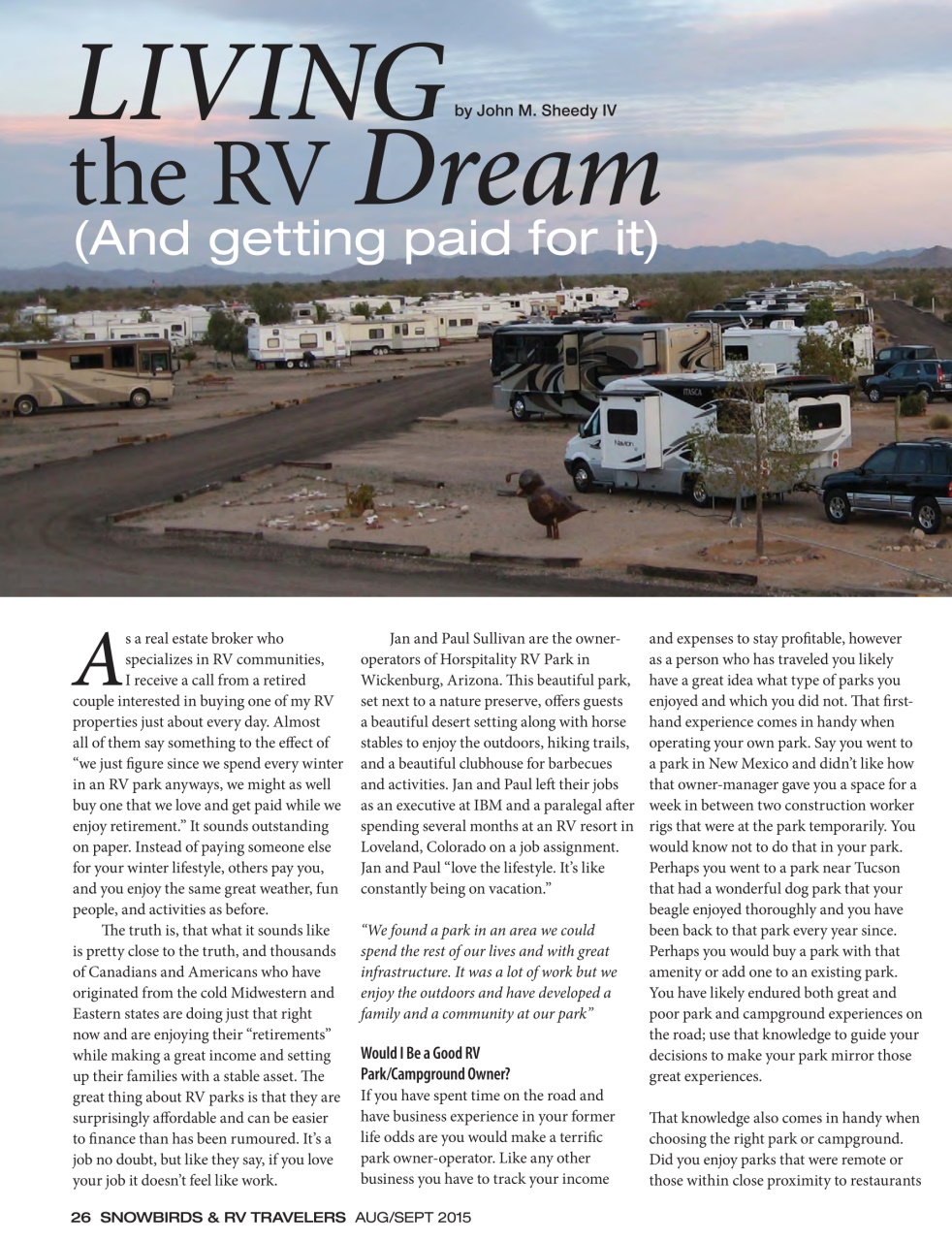 Snowbirds & RV Travelers Preview Pages