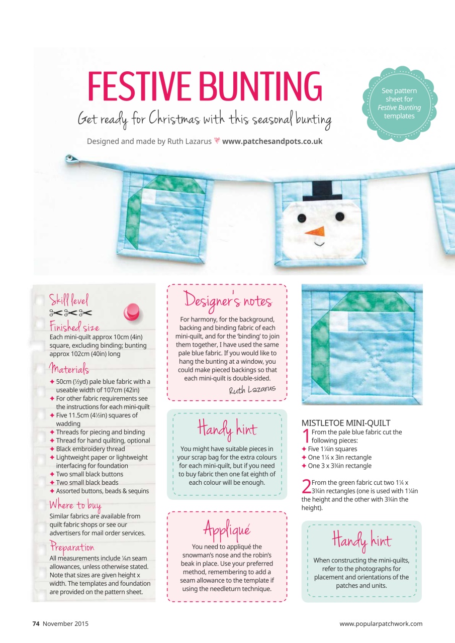 Popular Patchwork Magazine Preview Pages