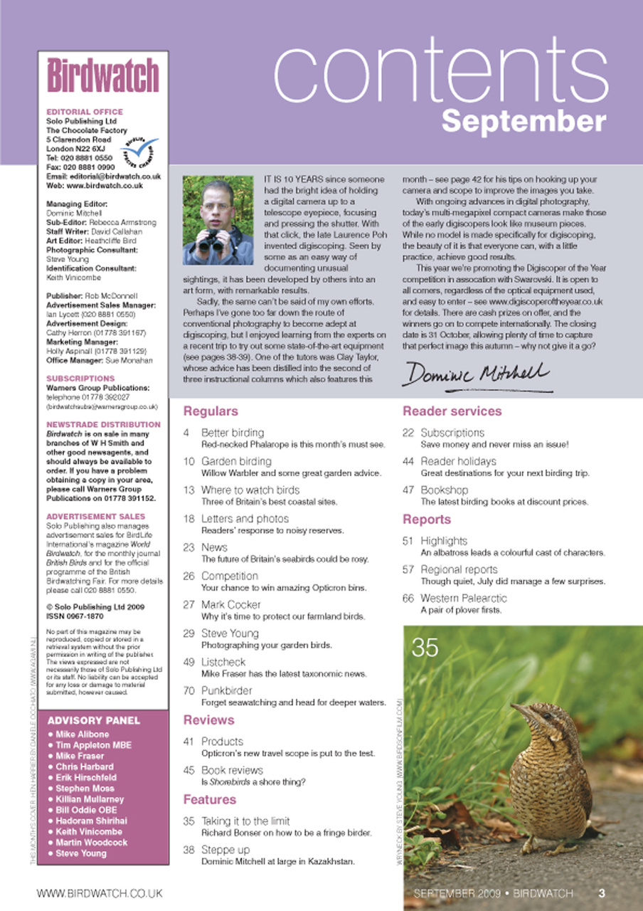 Birdwatch Magazine Preview Pages