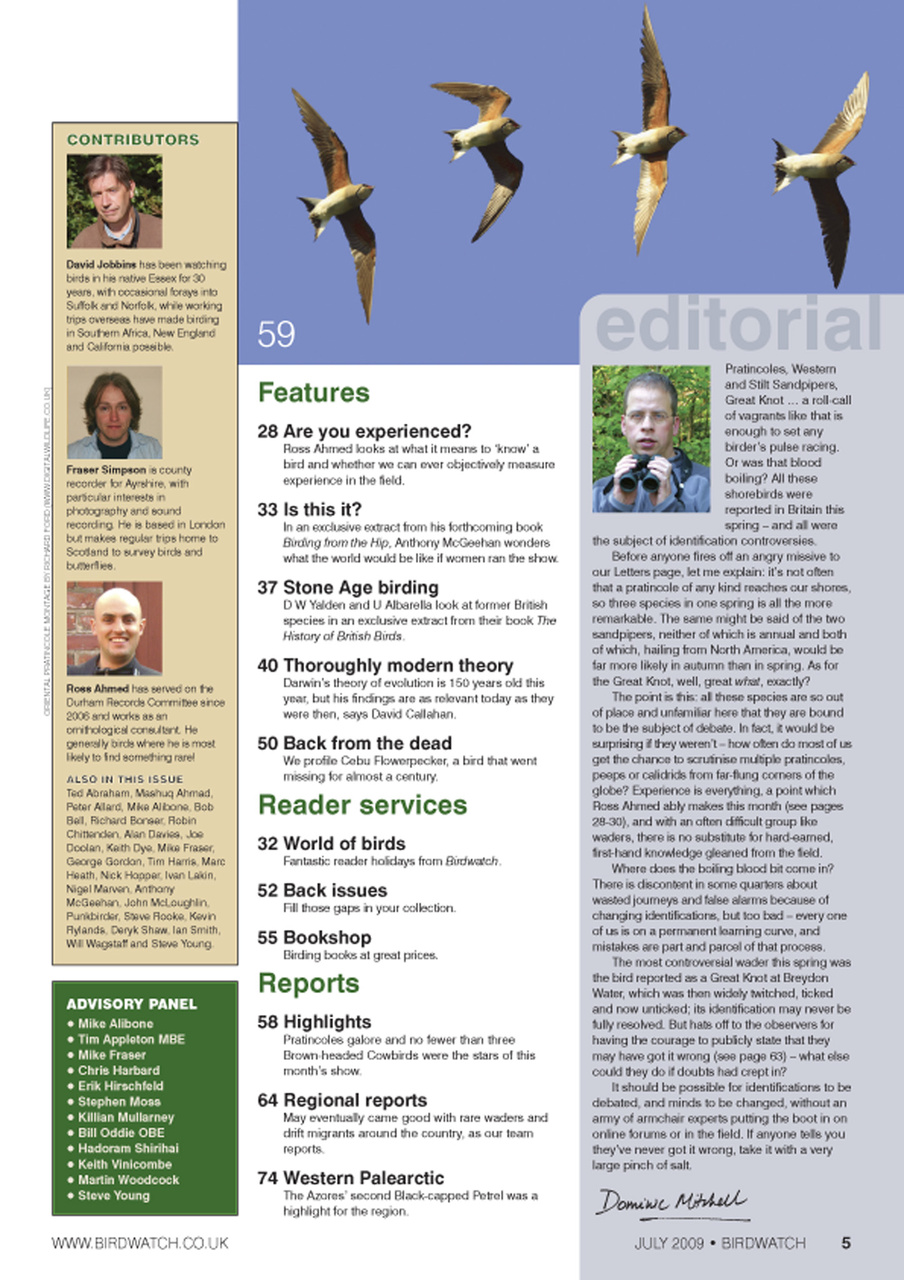 Birdwatch Magazine Preview Pages