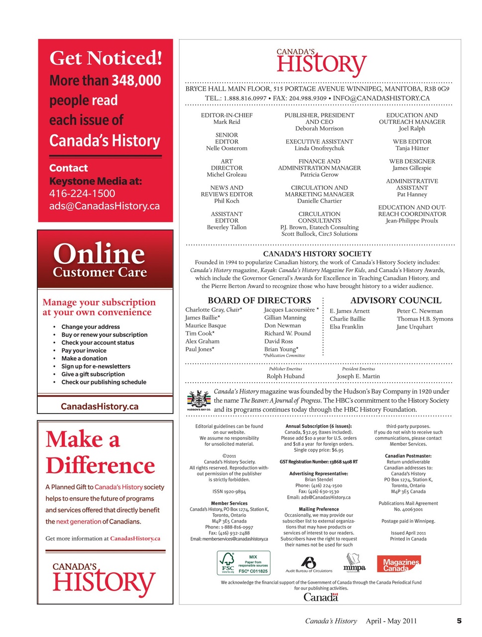 Canada's History Preview Pages