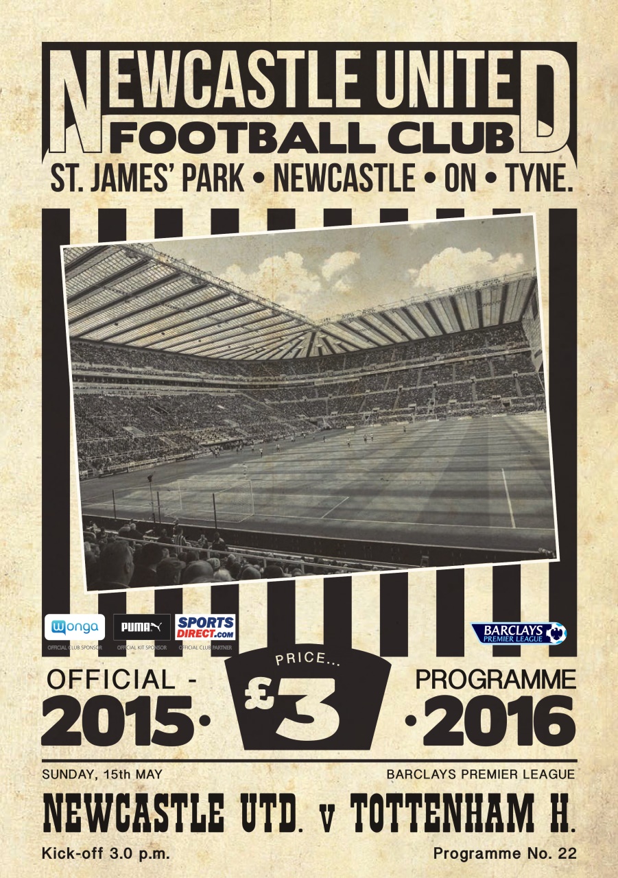 Newcastle United Programmes V Tottenham Hotspur