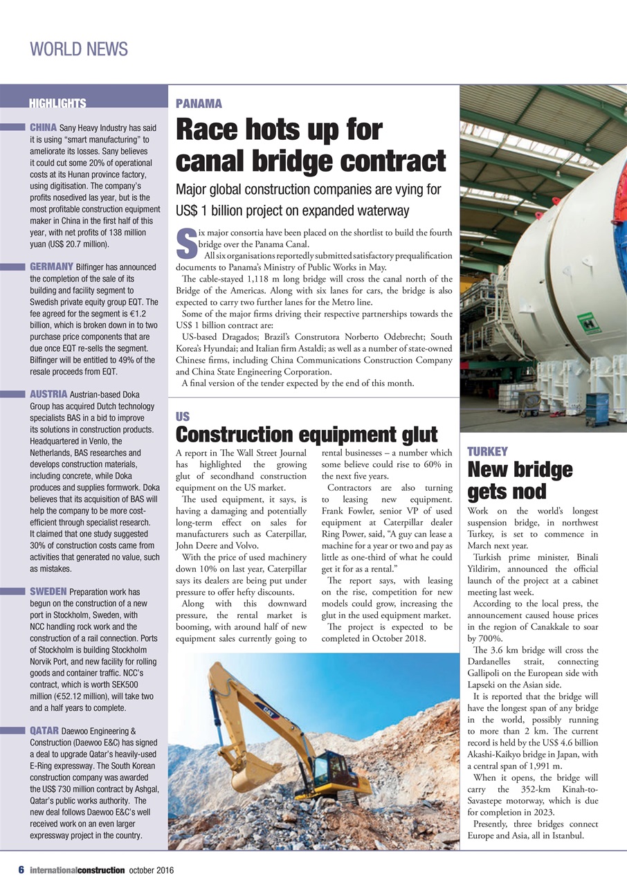 International Construction Magazine October 2016 Subscriptions