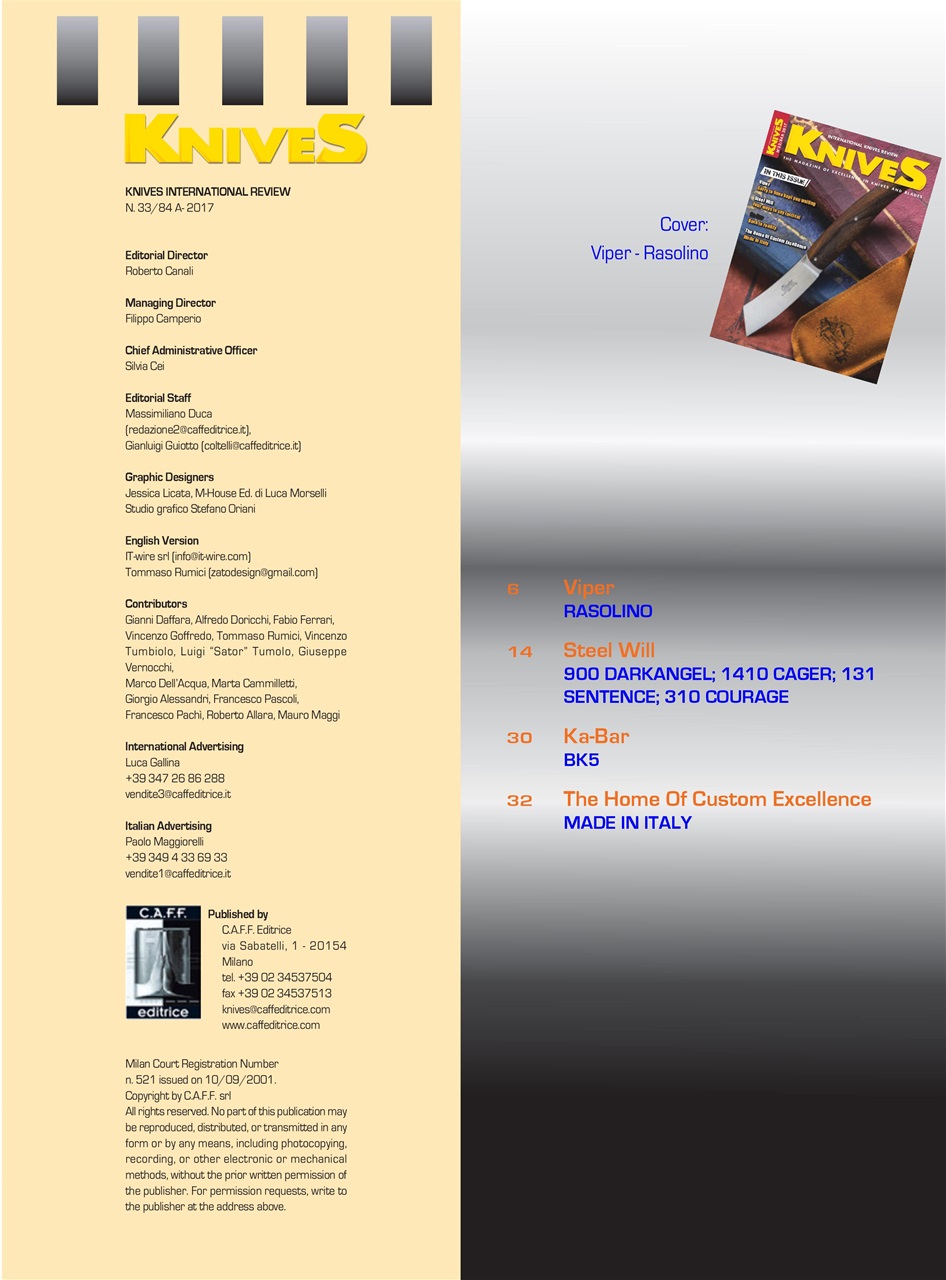 KNIVES INTERNATIONAL Preview Pages