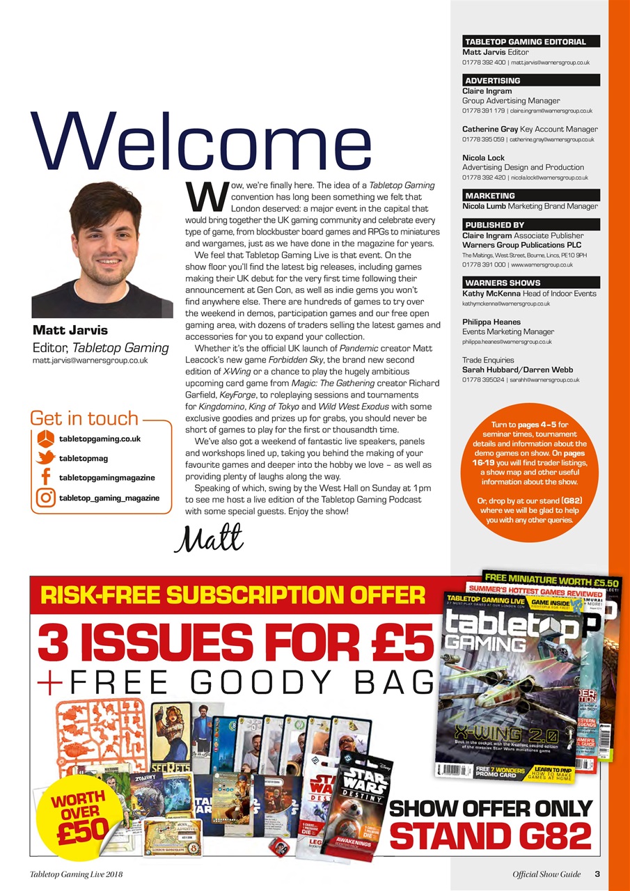 Tabletop Gaming Preview Pages