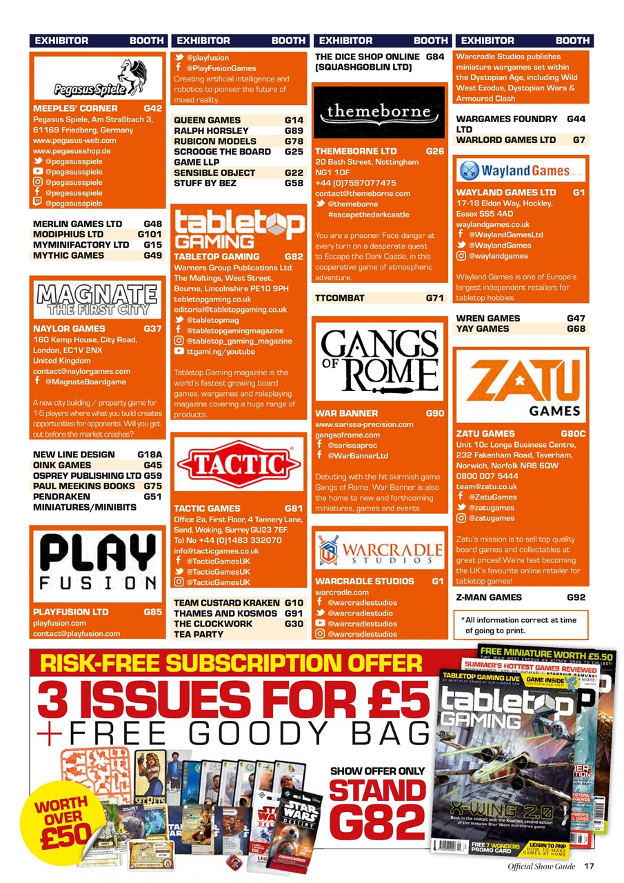 Tabletop Gaming Preview Pages