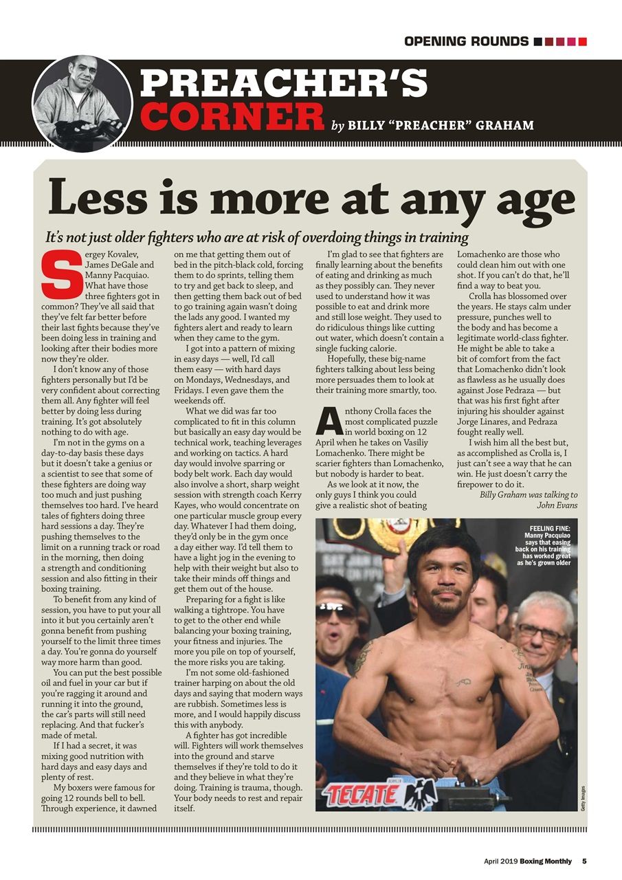 Boxing Monthly Preview Pages