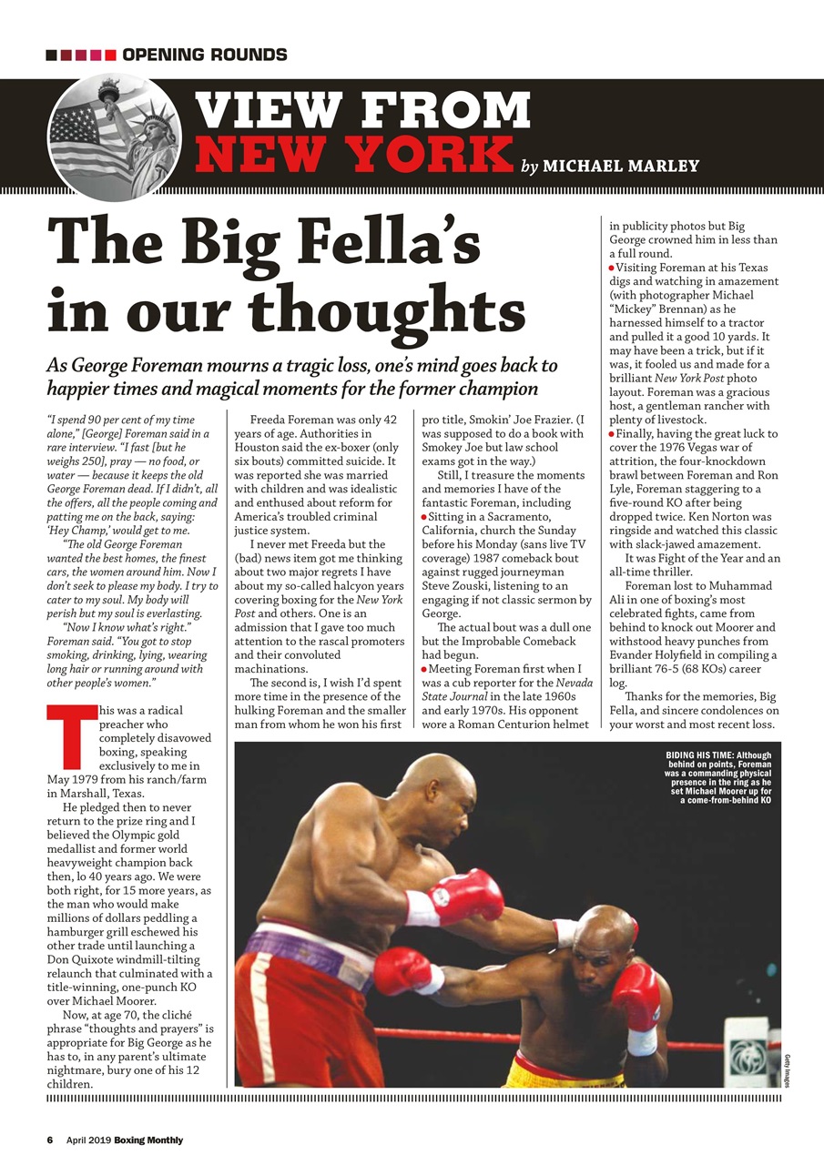 Boxing Monthly Preview Pages