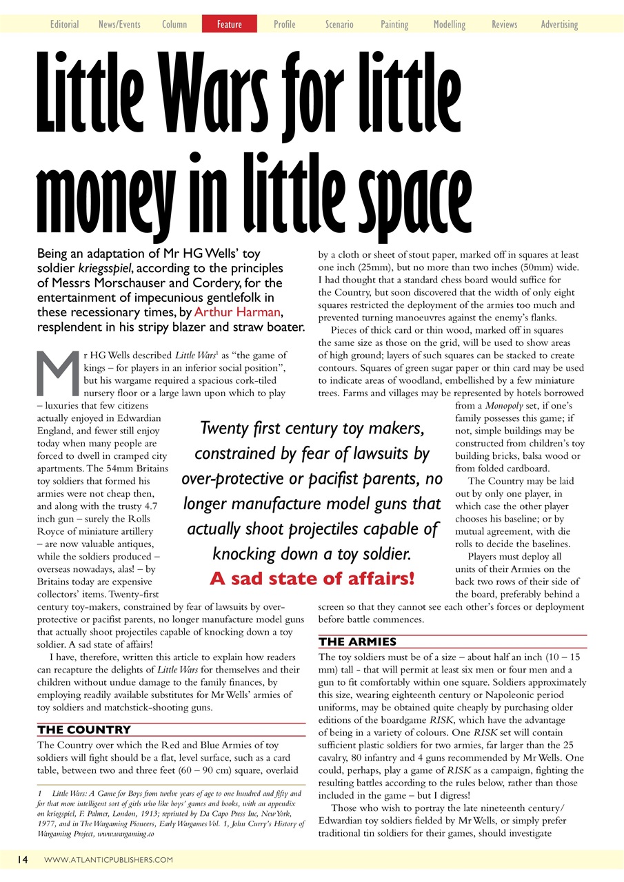 Miniature Wargames Preview Pages