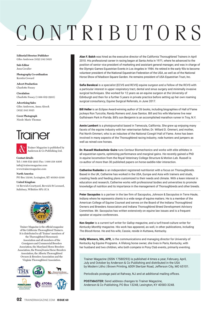 North American Trainer Magazine - horse racing Preview Pages