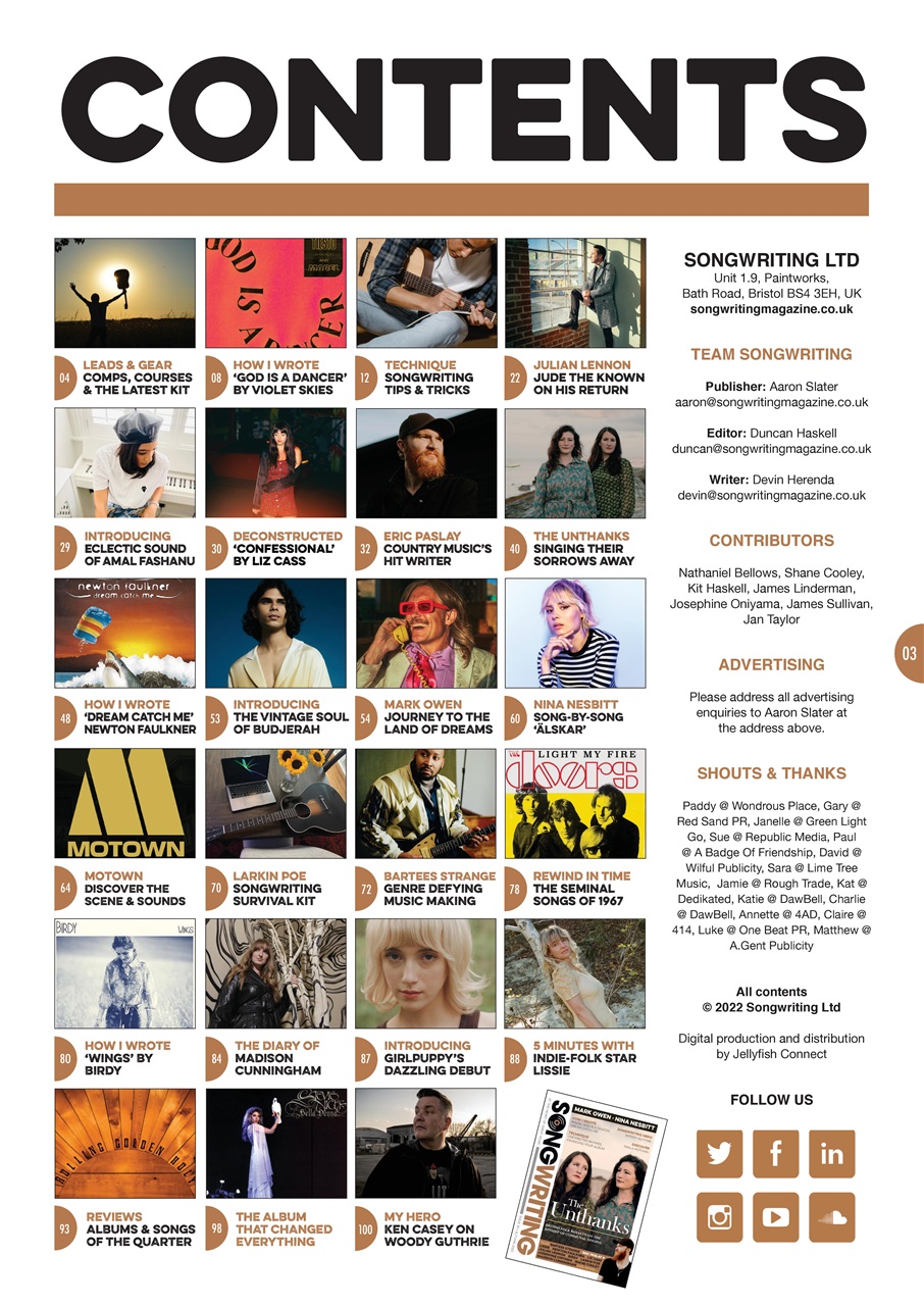 Songwriting Magazine Preview Pages