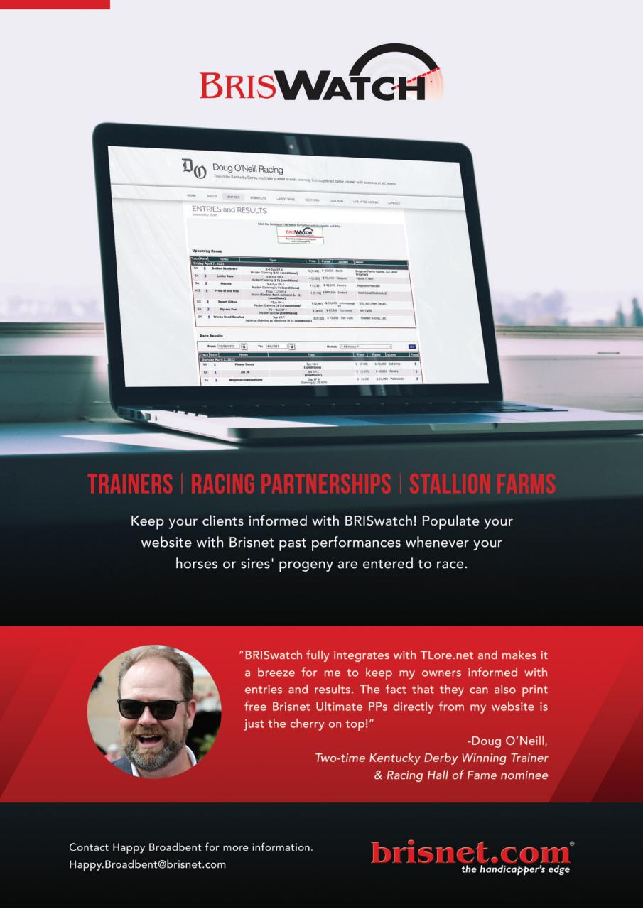 North American Trainer Magazine - horse racing Preview Pages