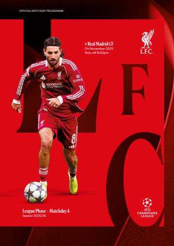 Liverpool FC Programmes issue vs Real Madrid UCL 25/26