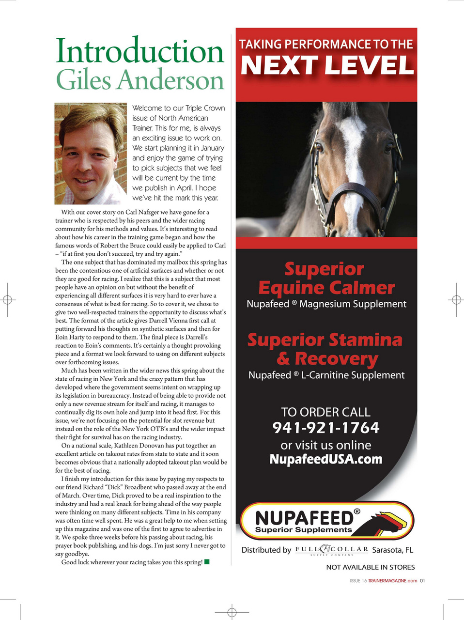 North American Trainer Magazine - horse racing Preview Pages