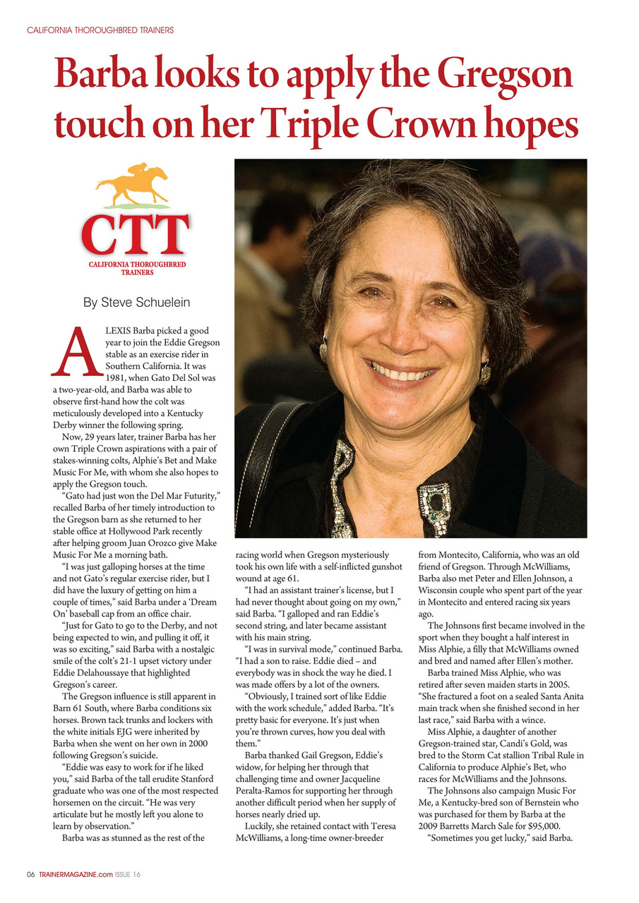 North American Trainer Magazine - horse racing Preview Pages