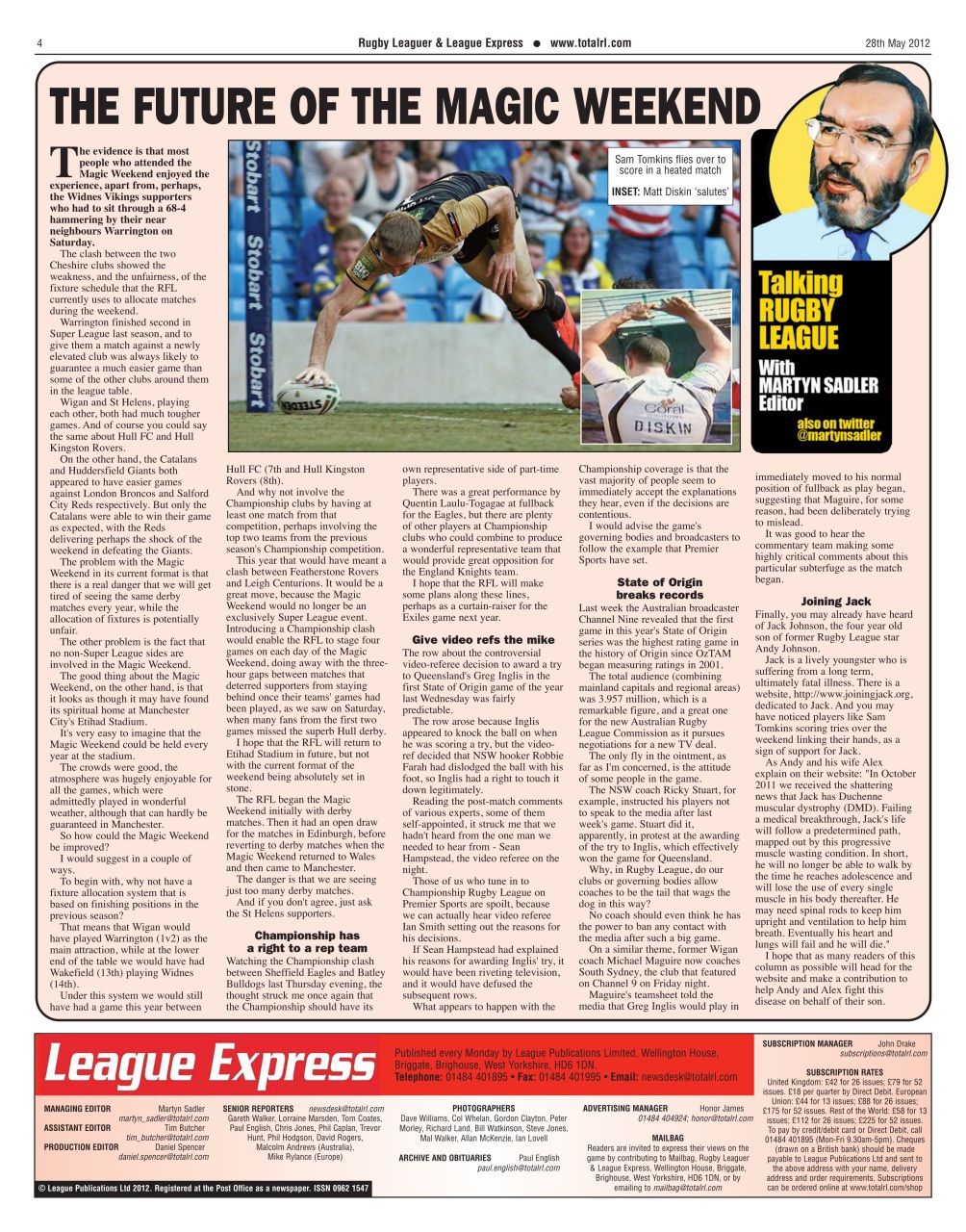 League Express Preview Pages
