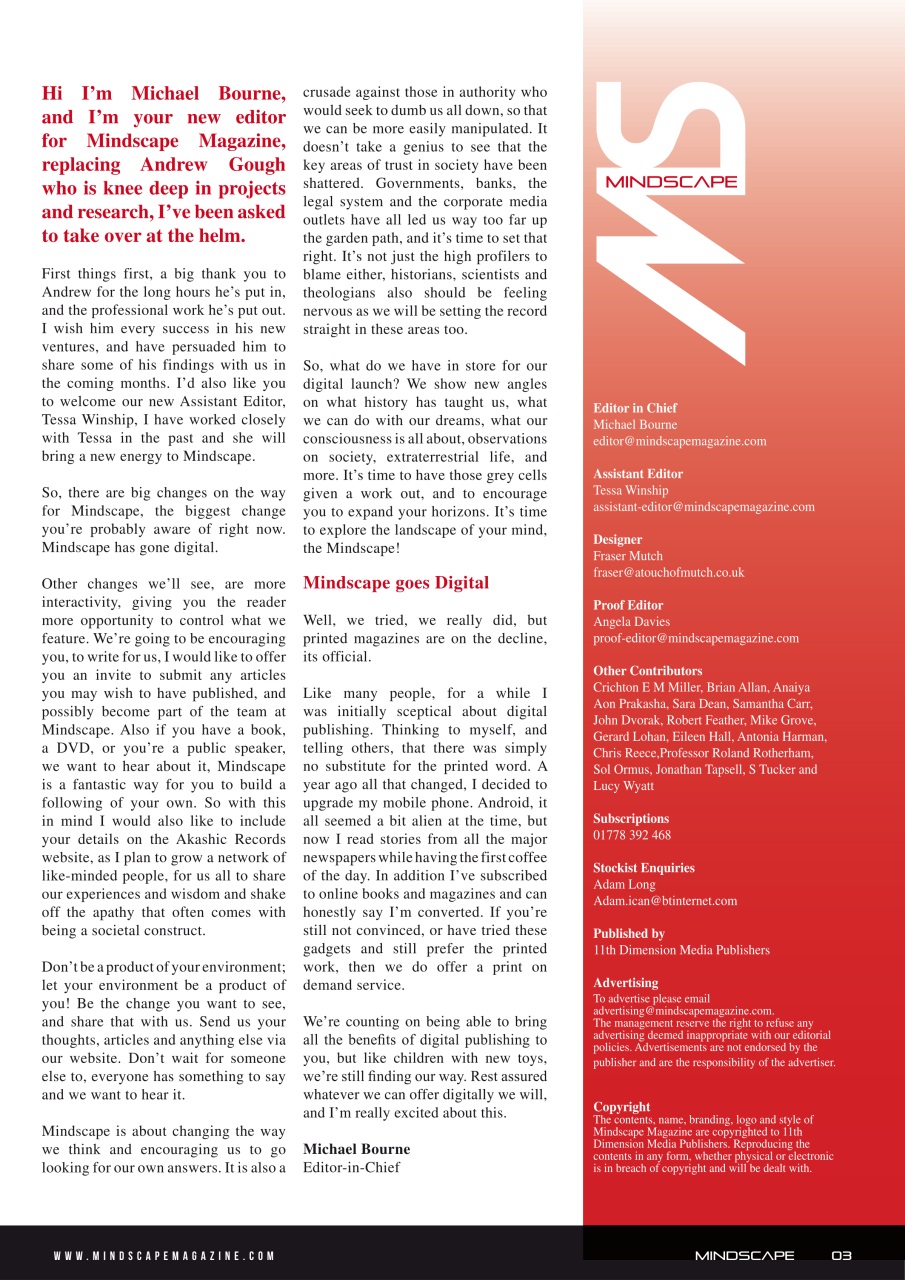 Mindscape Magazine Preview Pages