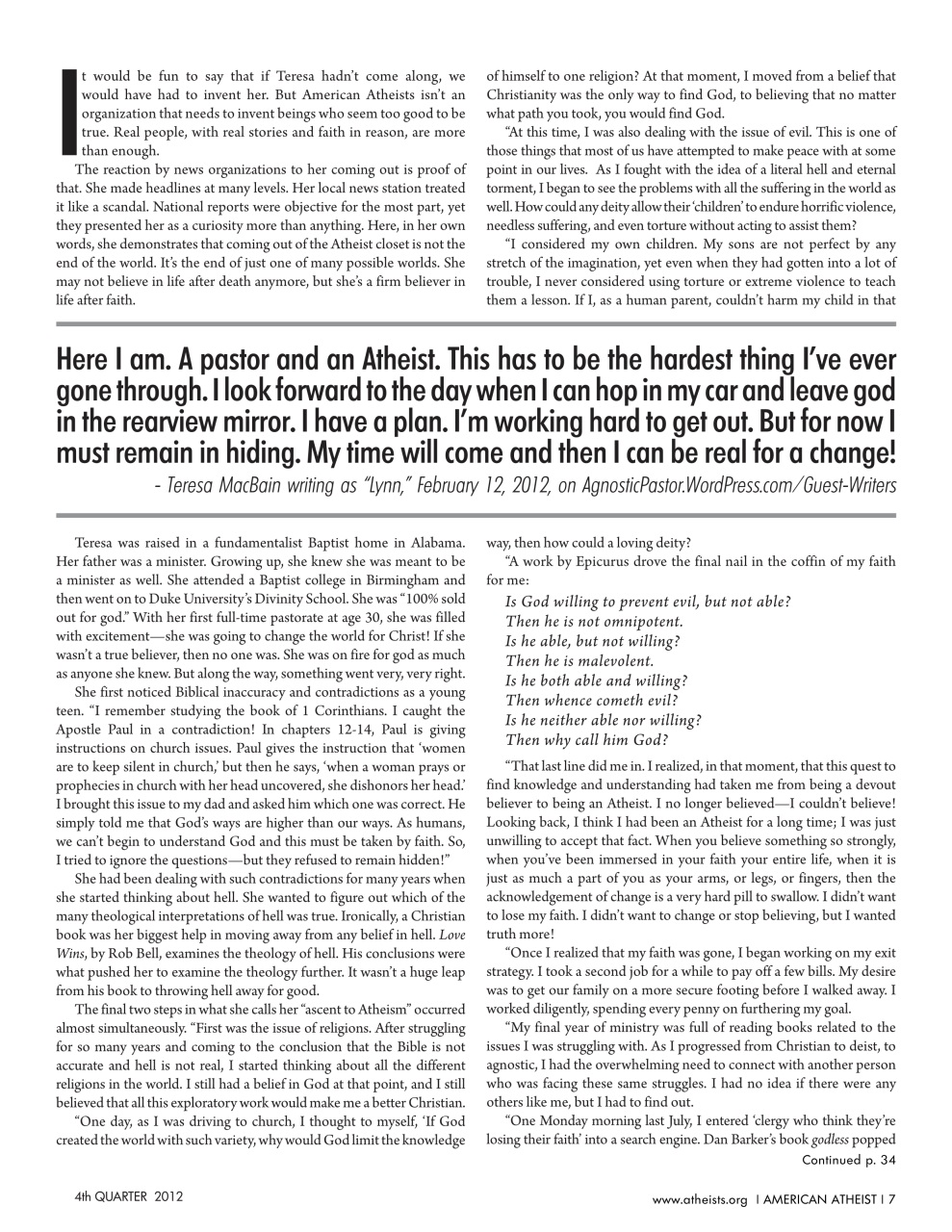 American Atheist Preview Pages