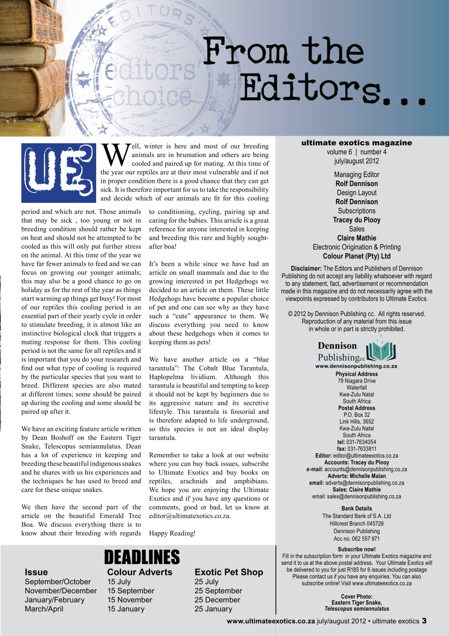 Ultimate Exotics Preview Pages