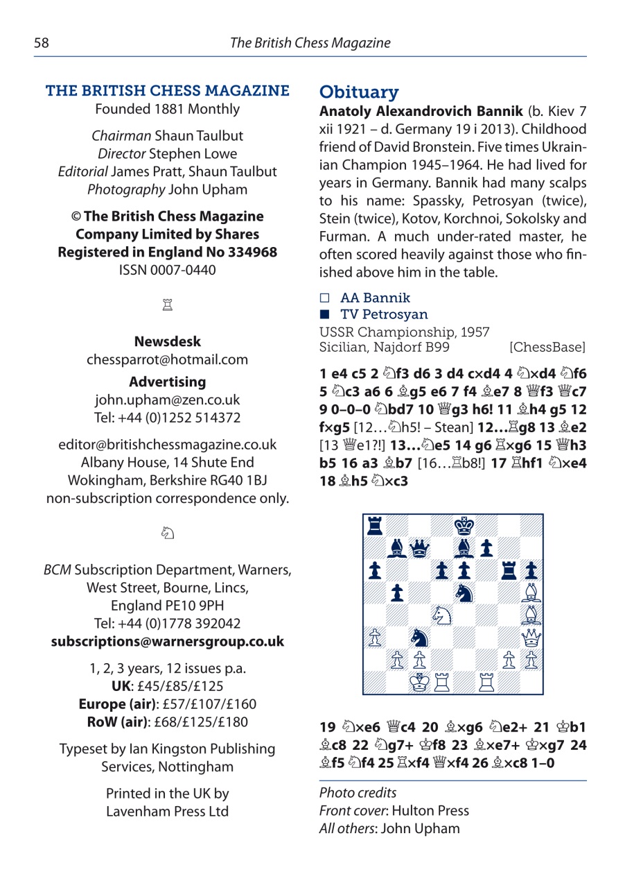 British Chess Magazine Preview Pages