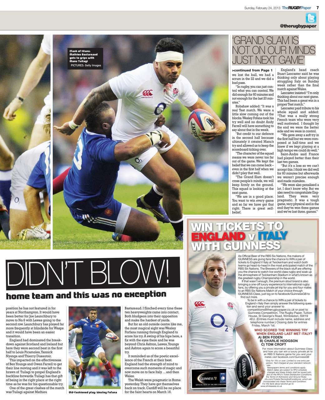 The Rugby Paper Preview Pages
