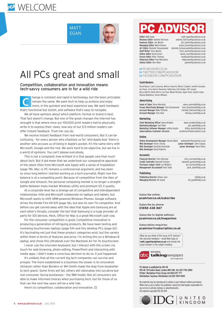 Tech Advisor Preview Pages