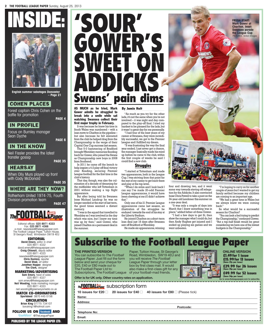 The Football League Paper Preview Pages
