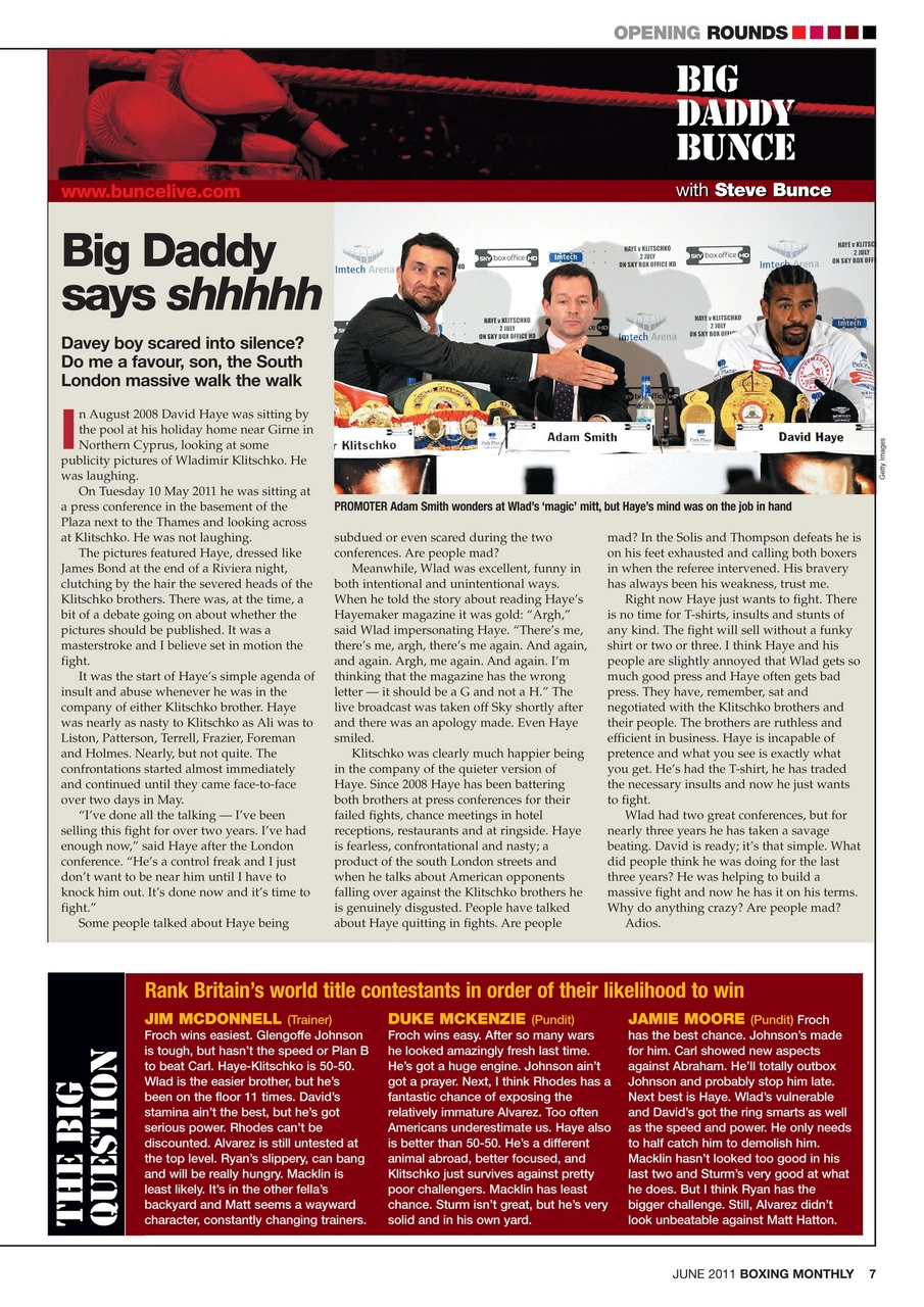 Boxing Monthly Preview Pages