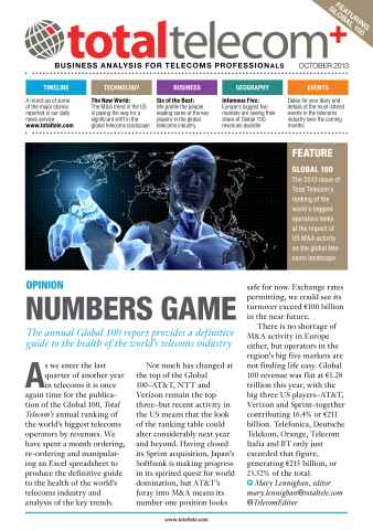 Total Telecom+ October 2013 issue Total Telecom+ October 2013