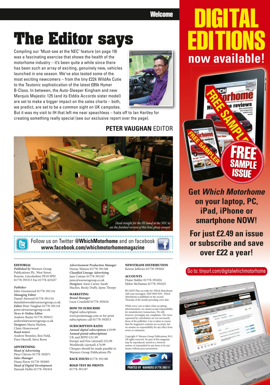 What Motorhome magazine Preview Pages