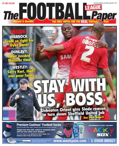 The Football League Paper issue Sunday 13th October 2013