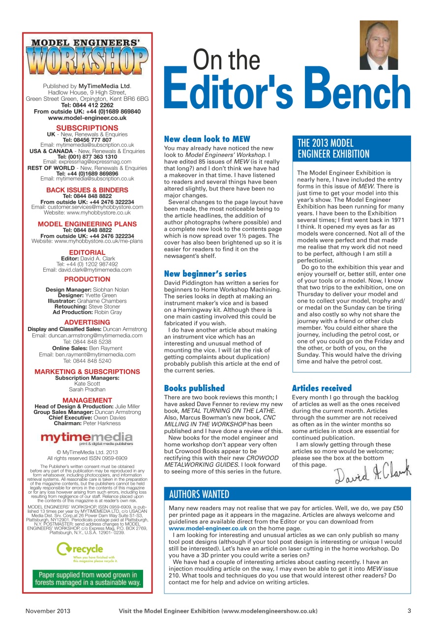 Model Engineer & Workshop Magazine Preview Pages