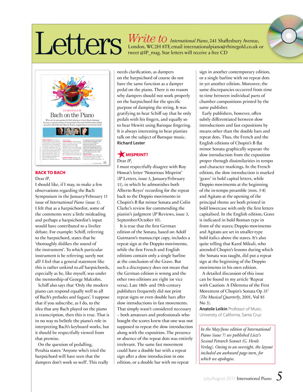 International Piano Preview Pages