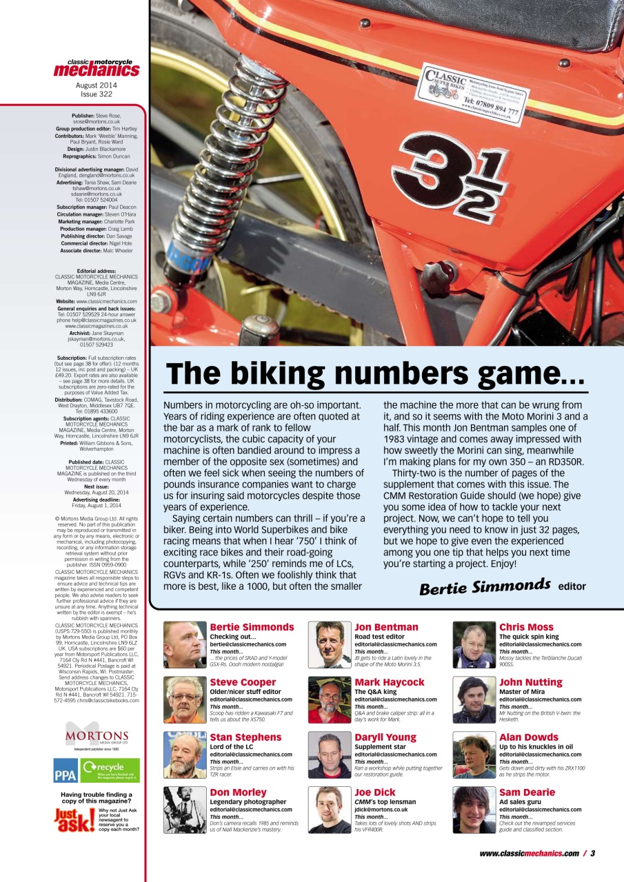 Classic Motorcycle Mechanics Preview Pages